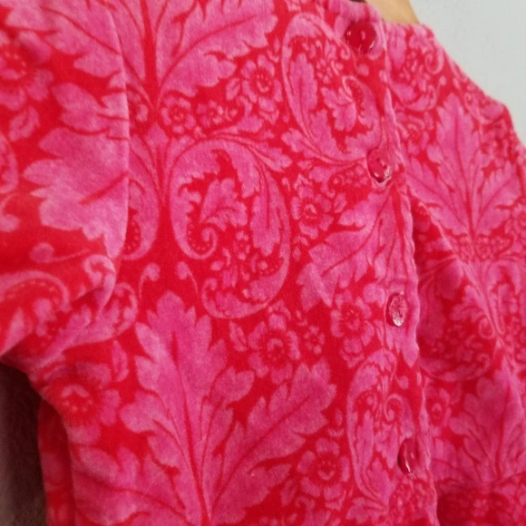 Baby LULU Damask Velvet Holiday Fancy Dress Size 2T Red Pink - Picture 6 of 8